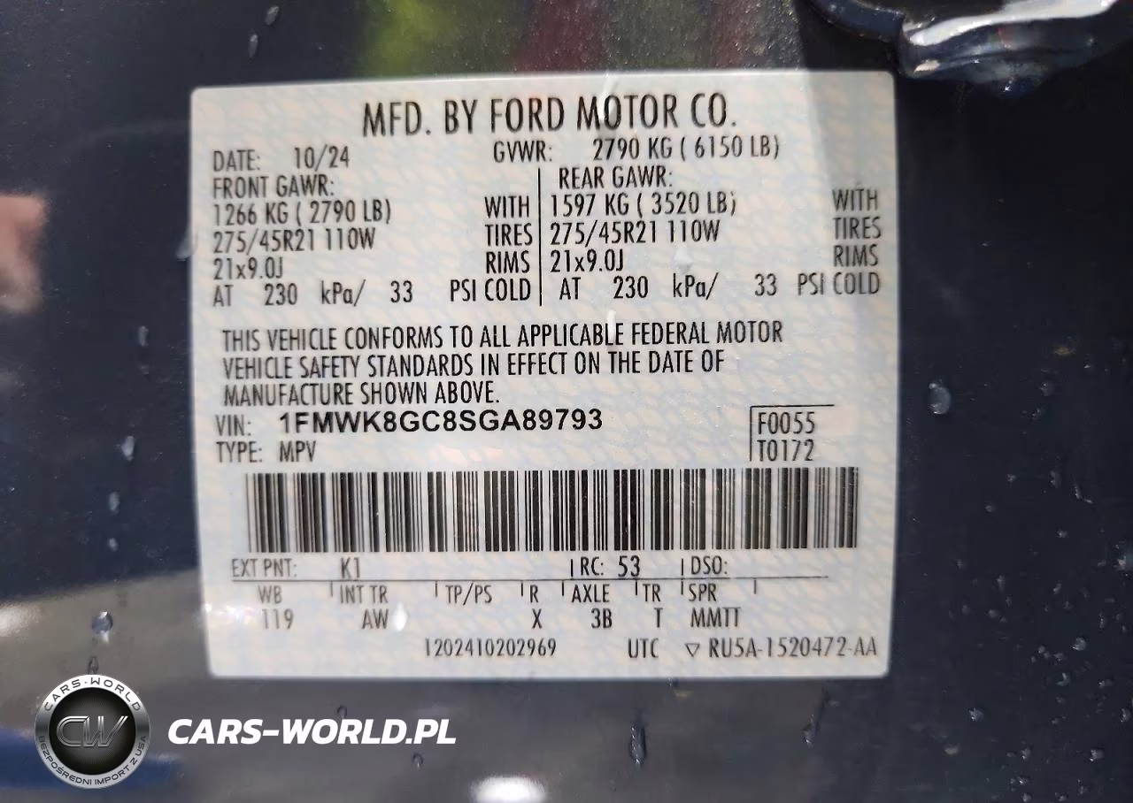 2025 Ford Explorer St VIN:1FMWK8GC8SGA89793 - 13