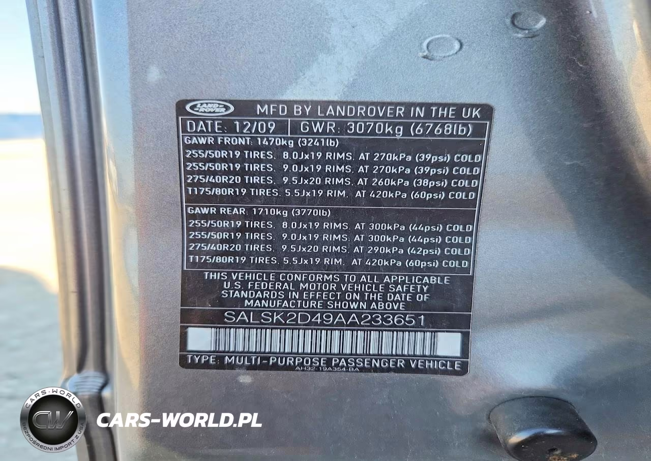 2010 Land Rover Range Rover Sport Lux VIN:SALSK2D49AA233651 - 13