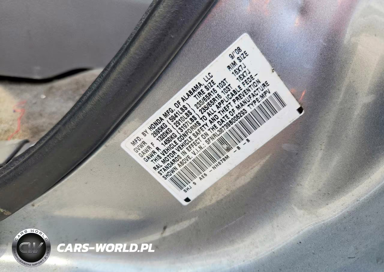 2009 Honda Odyssey Exl VIN:5FNRL38739B006293 - 13