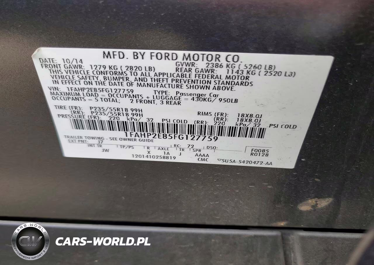 2015 Ford Taurus Sel VIN:1FAHP2E85FG127759 - 12