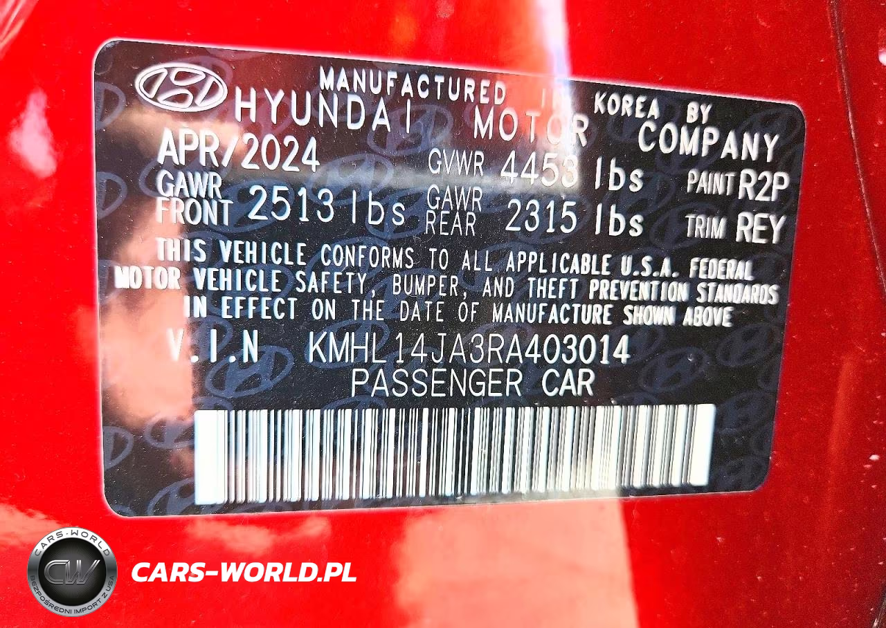 2024 Hyundai Sonata Sel VIN:KMHL14JA3RA403014 - 12