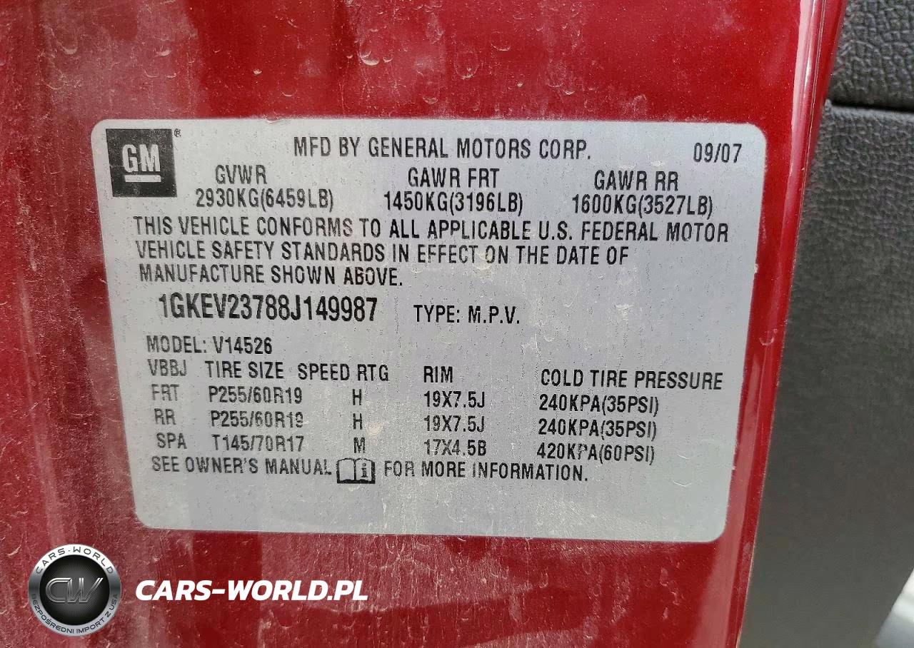 2008 GMC Acadia Slt-1 VIN:1GKEV23788J149987 - 14