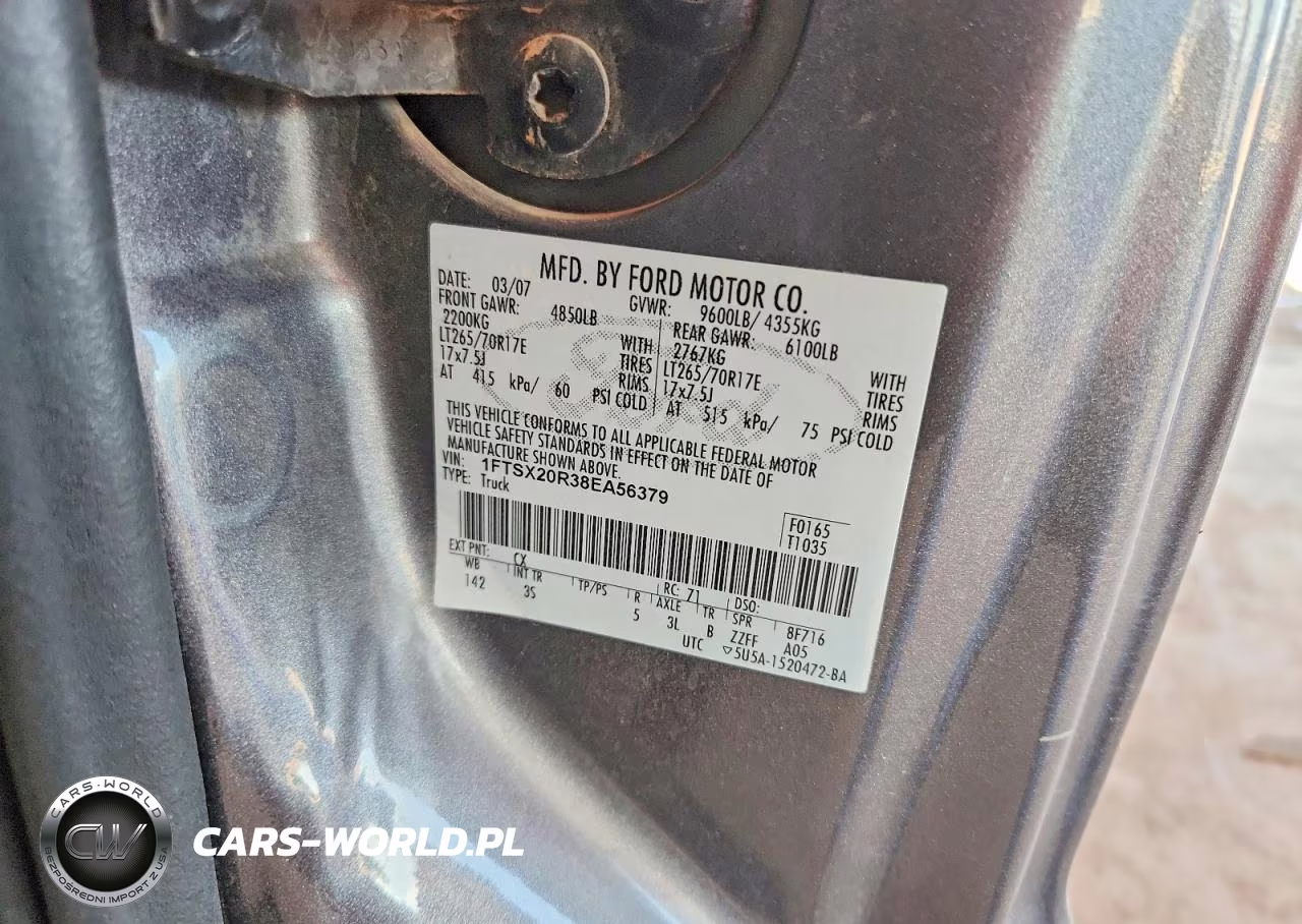 2008 Ford F250 Super Duty VIN:1FTSX20R38EA56379 - 12