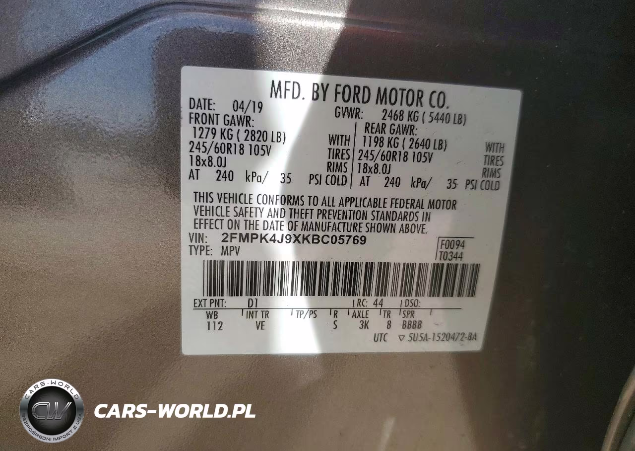 2019 Ford Edge Sel VIN:2FMPK4J9XKBC05769 - 13