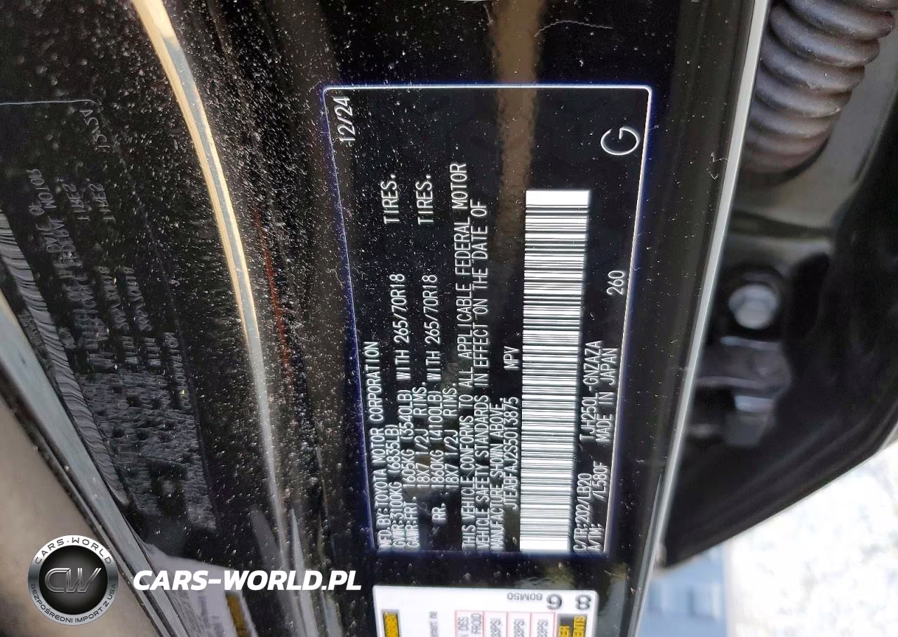 2025 Toyota Land Cruiser Base VIN:JTEABFAJ2S5013875 - 13
