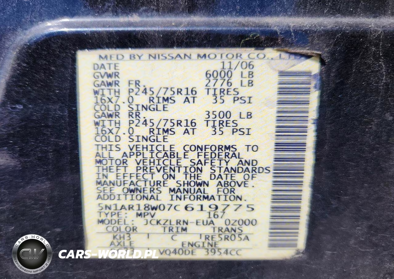2007 Nissan Pathfinder S VIN:5N1AR18W07C619775 - 13