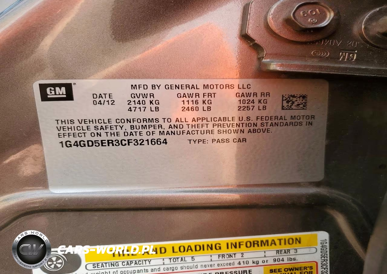 2012 Buick Lacrosse Premium VIN:1G4GD5ER3CF321664 - 12