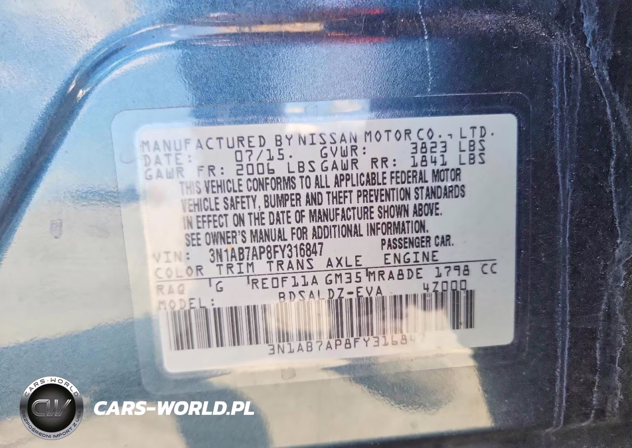 2015 Nissan Sentra S VIN:3N1AB7AP8FY316847 - 12
