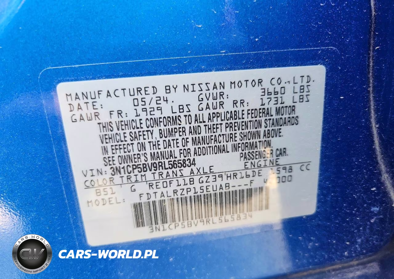 2024 Nissan Kicks S VIN:3N1CP5BV9RL565834 - 13