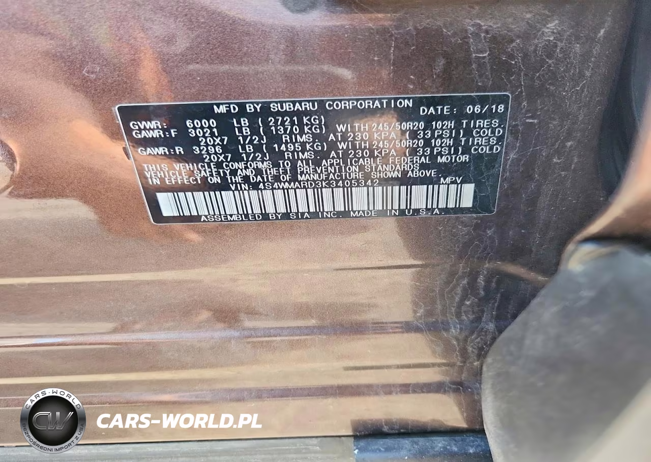 2019 Subaru Ascent Touring VIN:4S4WMARD3K3405342 - 13