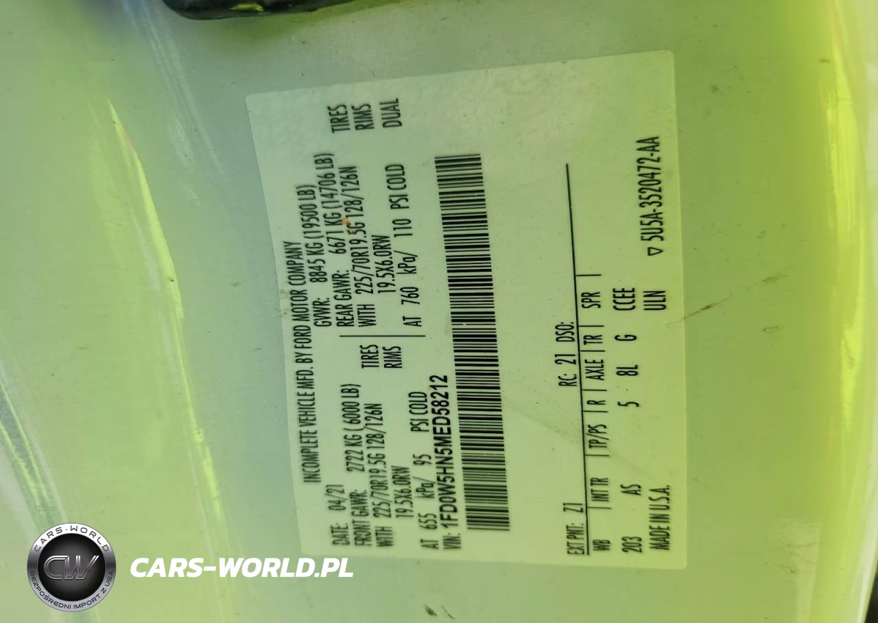 2021 Ford F550 Super Duty VIN:1FD0W5HN5MED58212 - 12