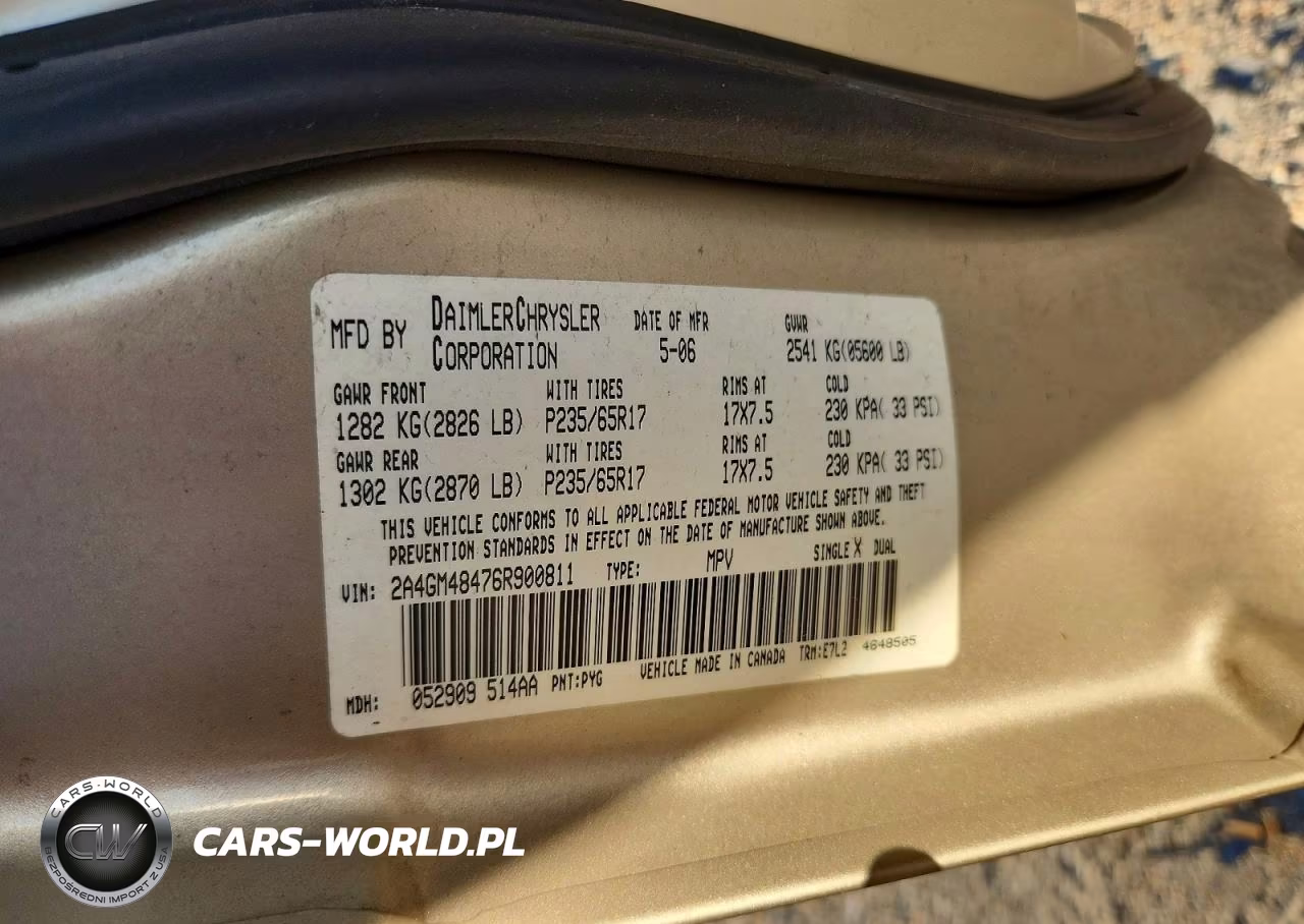 2006 Chrysler Pacifica VIN:2A4GM48476R900811 - 12