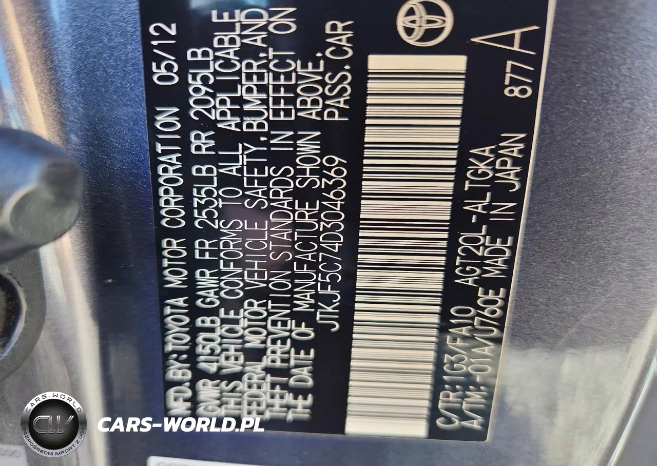 2013 Scion Tc Base VIN:JTKJF5C74D3046369 - 12