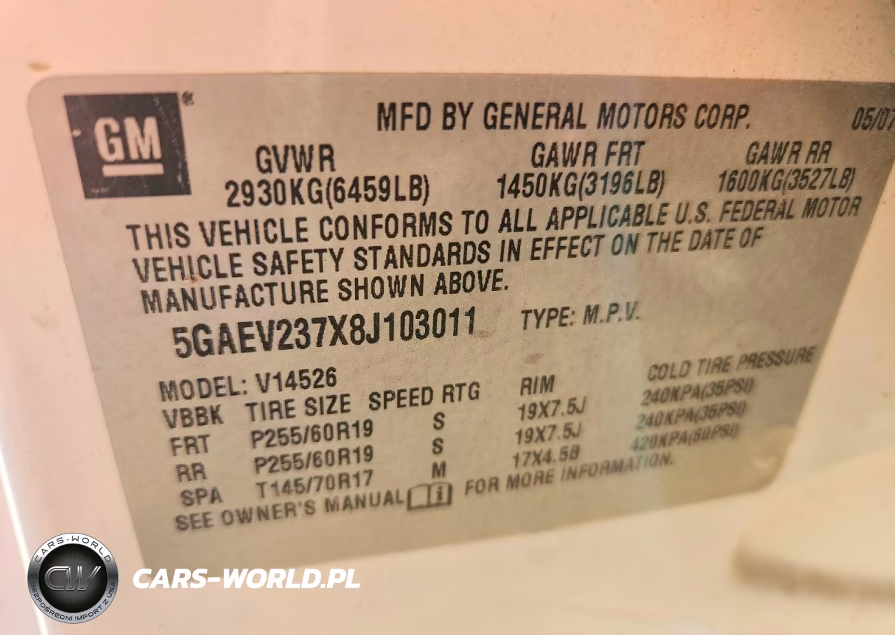 2008 Buick Enclave Cxl VIN:5GAEV237X8J103011 - 13
