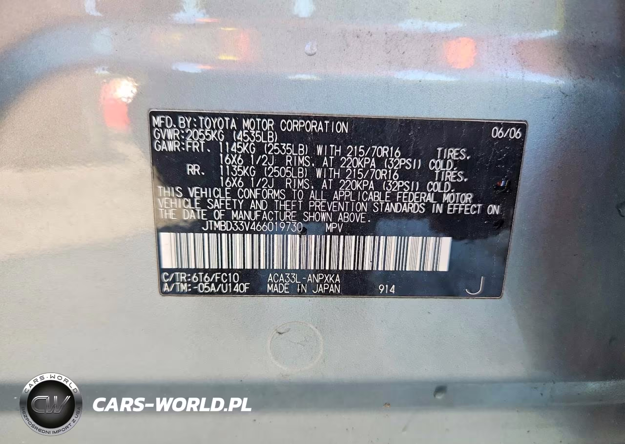 2006 Toyota Rav4 Base VIN:JTMBD33V466019730 - 14