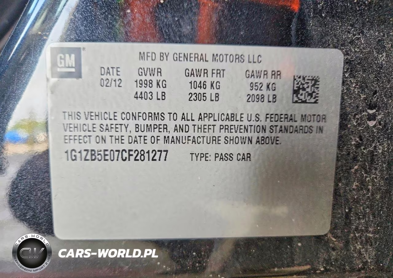 2012 Chevrolet Malibu Ls VIN:1G1ZB5E07CF281277 - 12