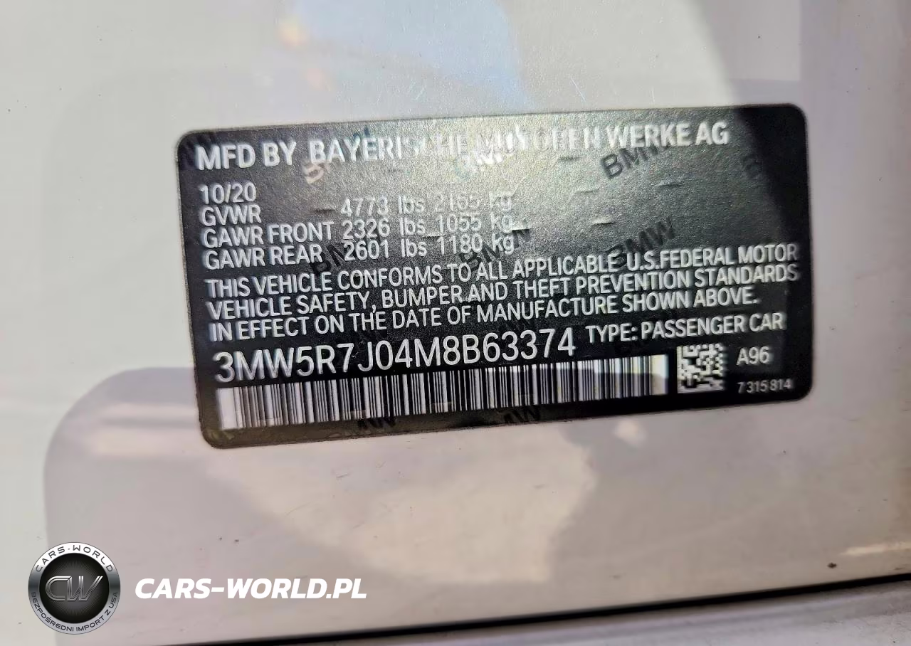 2021 BMW 330Xi VIN:3MW5R7J04M8B63374 - 12