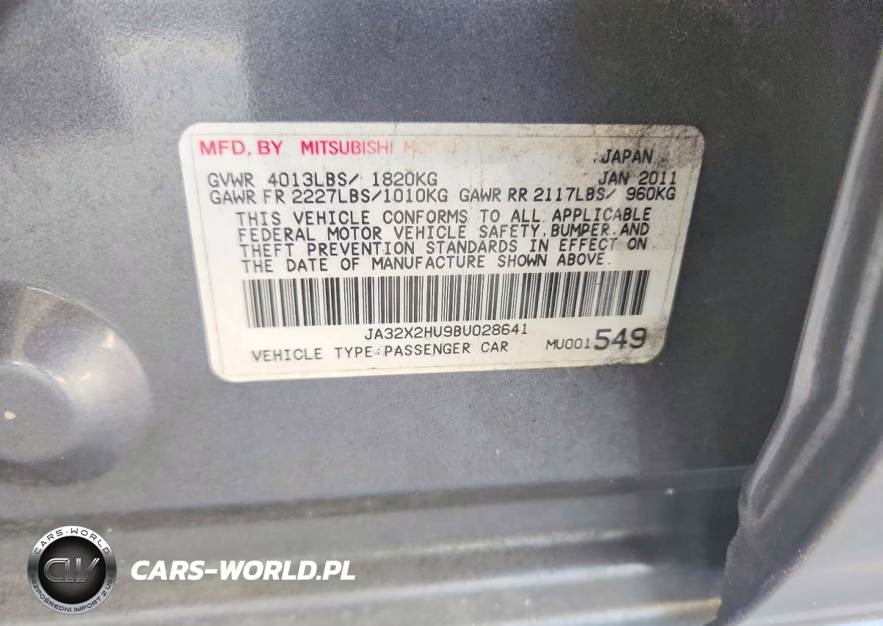 2011 Mitsubishi Lancer Es-Es Sport VIN:JA32X2HU9BU028641 - 12
