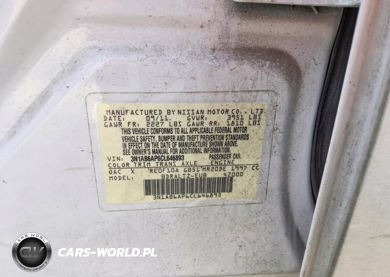 2012 Nissan Sentra 2.0 VIN:3N1AB6AP6CL646893 - 12