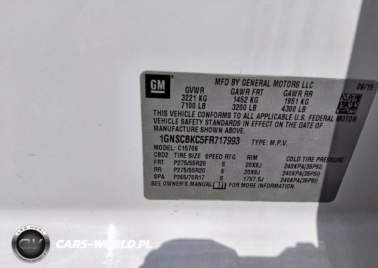 2015 Chevrolet Tahoe C1500 Lt VIN:1GNSCBKC5FR717993 - 13