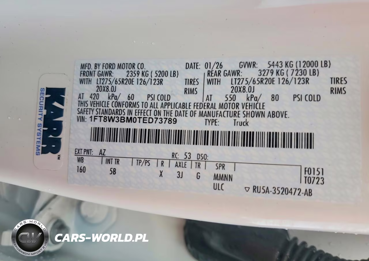 2026 Ford F350 Super Duty VIN:1FT8W3BM0TED73789 - 12