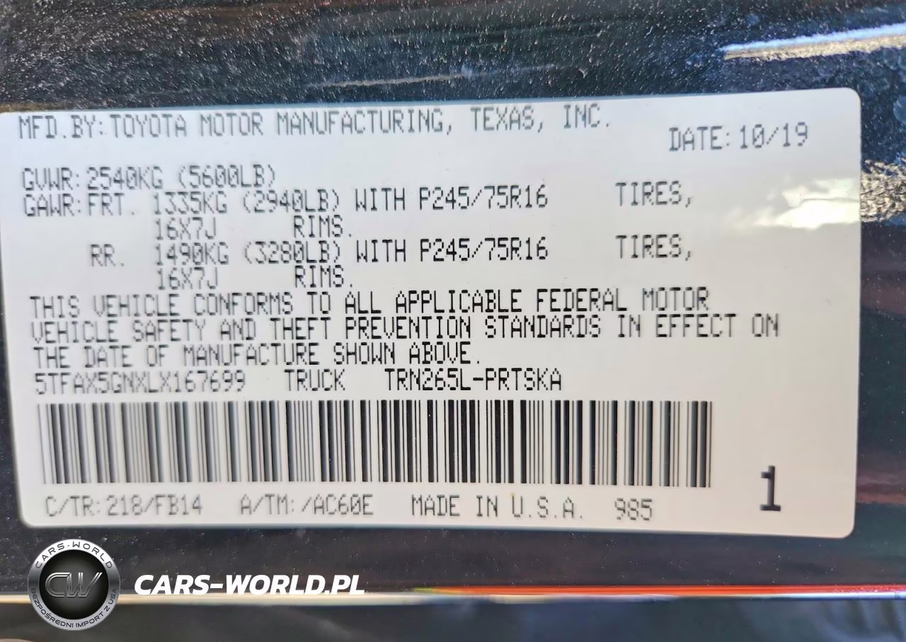 2020 Toyota Tacoma Sr VIN:5TFAX5GNXLX167699 - 13