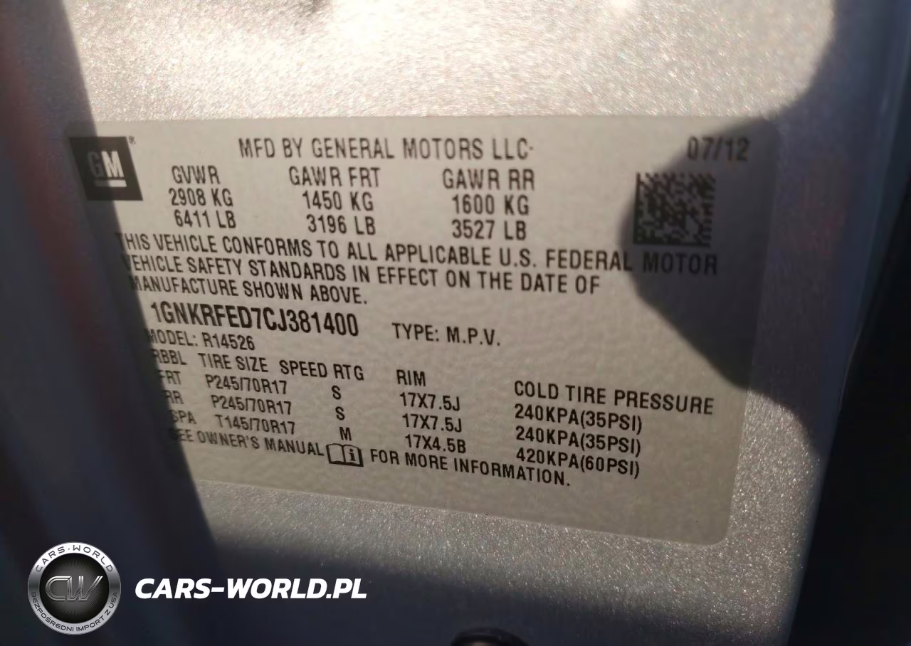 2012 Chevrolet Traverse Ls VIN:1GNKRFED7CJ381400 - 13