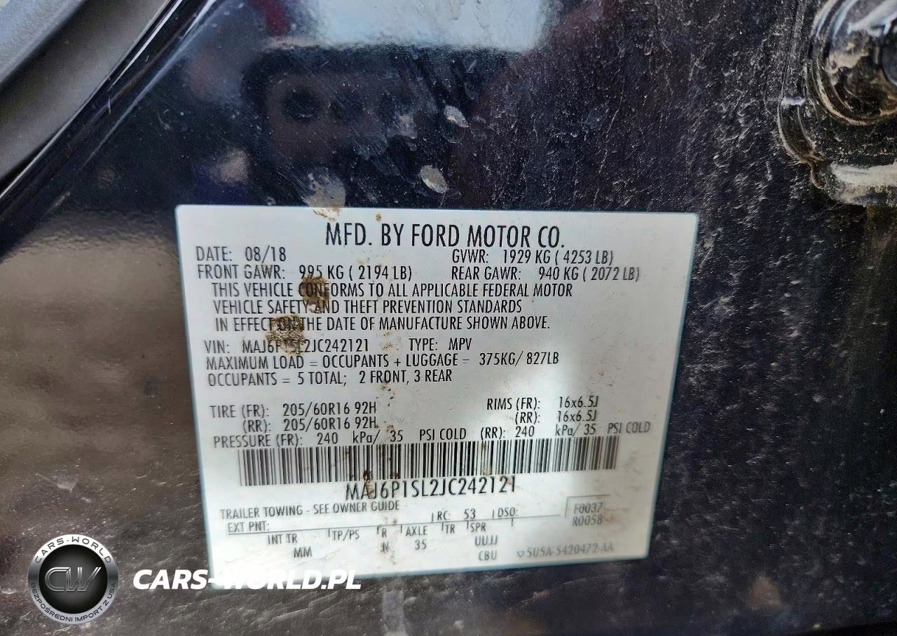 2018 Ford Ecosport S VIN:MAJ6P1SL2JC242121 - 12