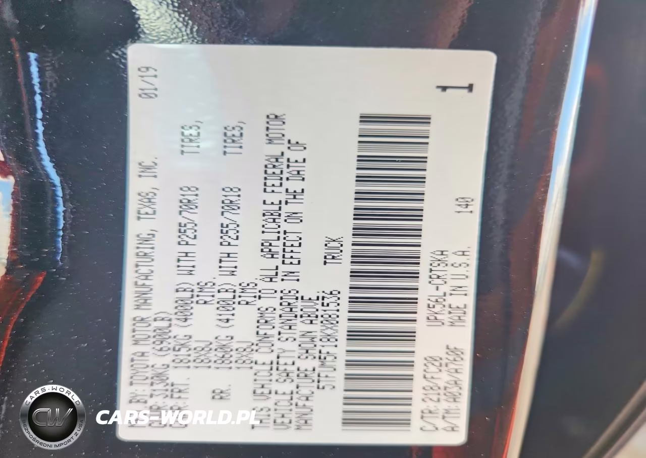 2019 Toyota Tundra Sr5 VIN:5TFUM5F18KX081536 - 13