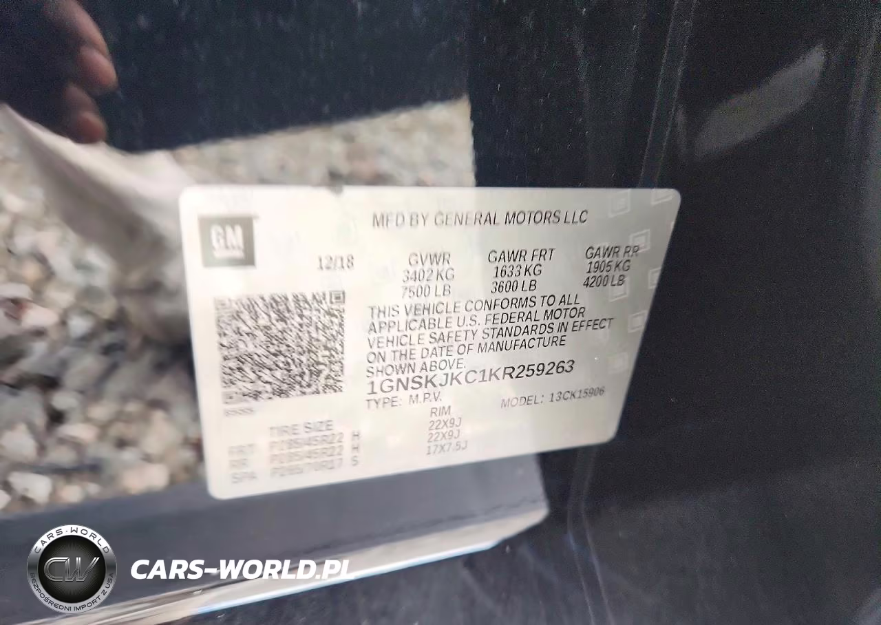 2019 Chevrolet Suburban K1500 Premier VIN:1GNSKJKC1KR259263 - 13