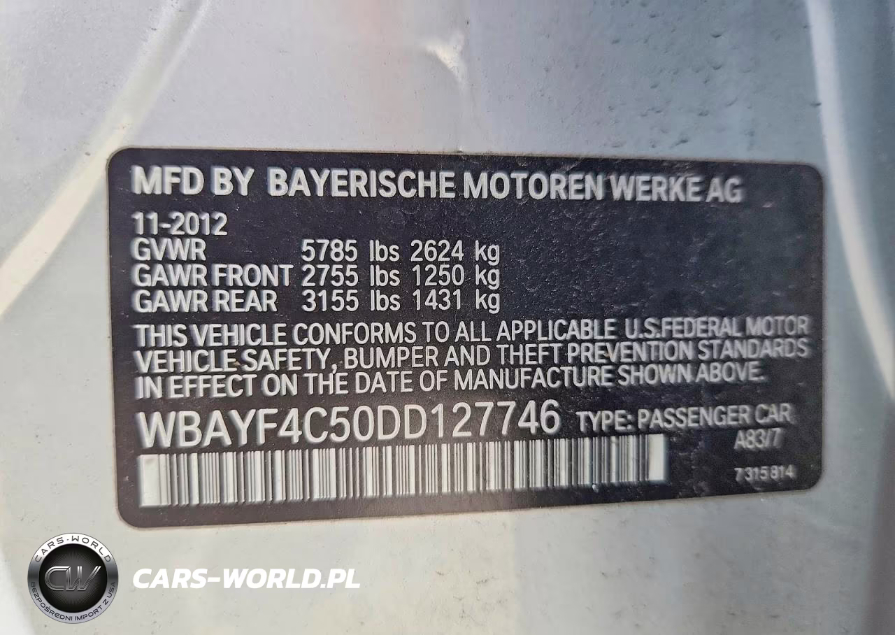 2013 BMW 740 Lxi VIN:WBAYF4C50DD127746 - 12