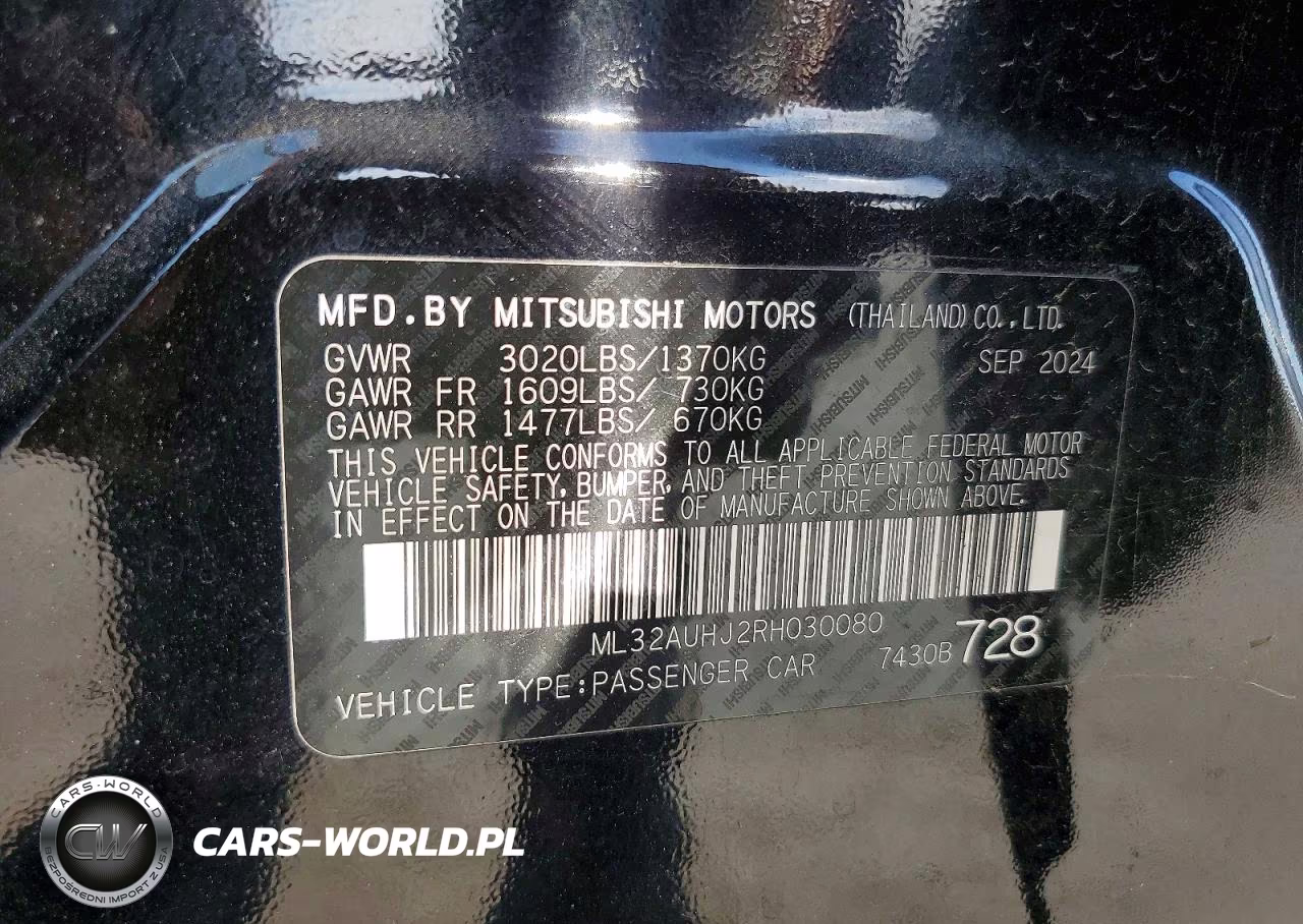 2024 Mitsubishi Mirage Es VIN:ML32AUHJ2RH030080 - 13