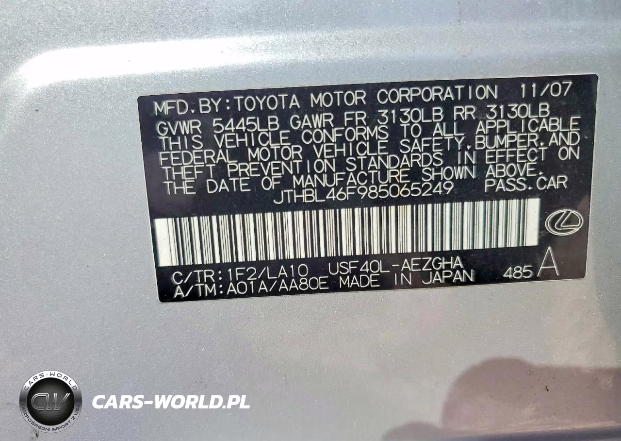 2008 Lexus Ls 460 VIN:JTHBL46F985065249 - 12