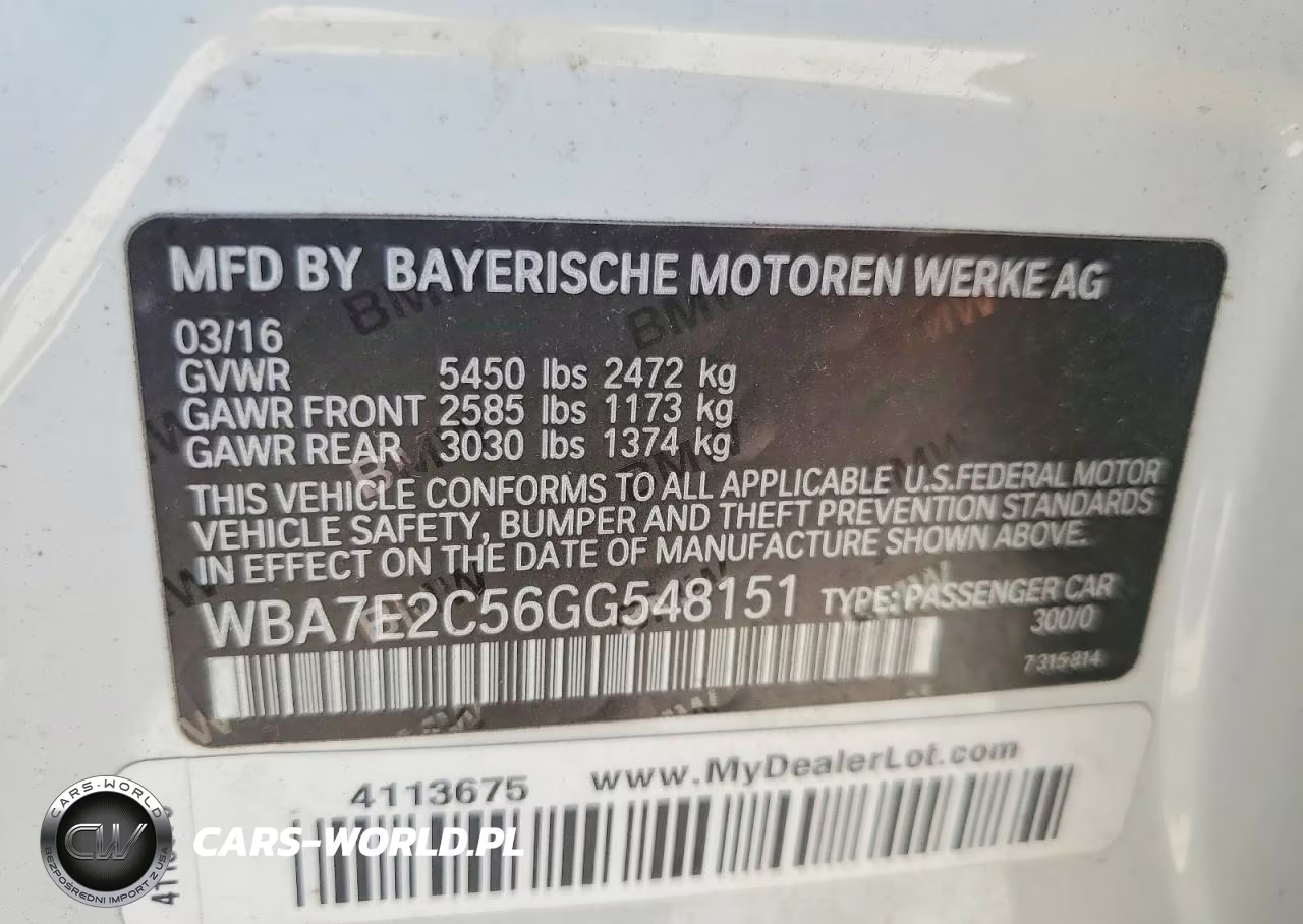 2016 BMW 740 I VIN:WBA7E2C56GG548151 - 12