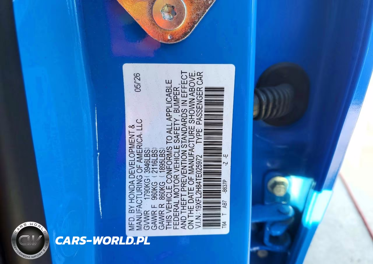 2026 Honda Civic Sport VIN:19XFL2H84TE025972 - 12