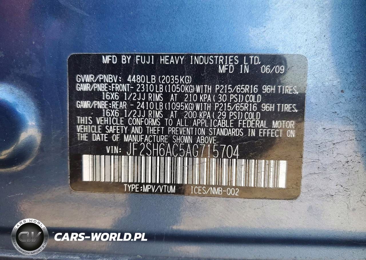 2010 Subaru Forester 2.5X VIN:JF2SH6AC5AG715704 - 13