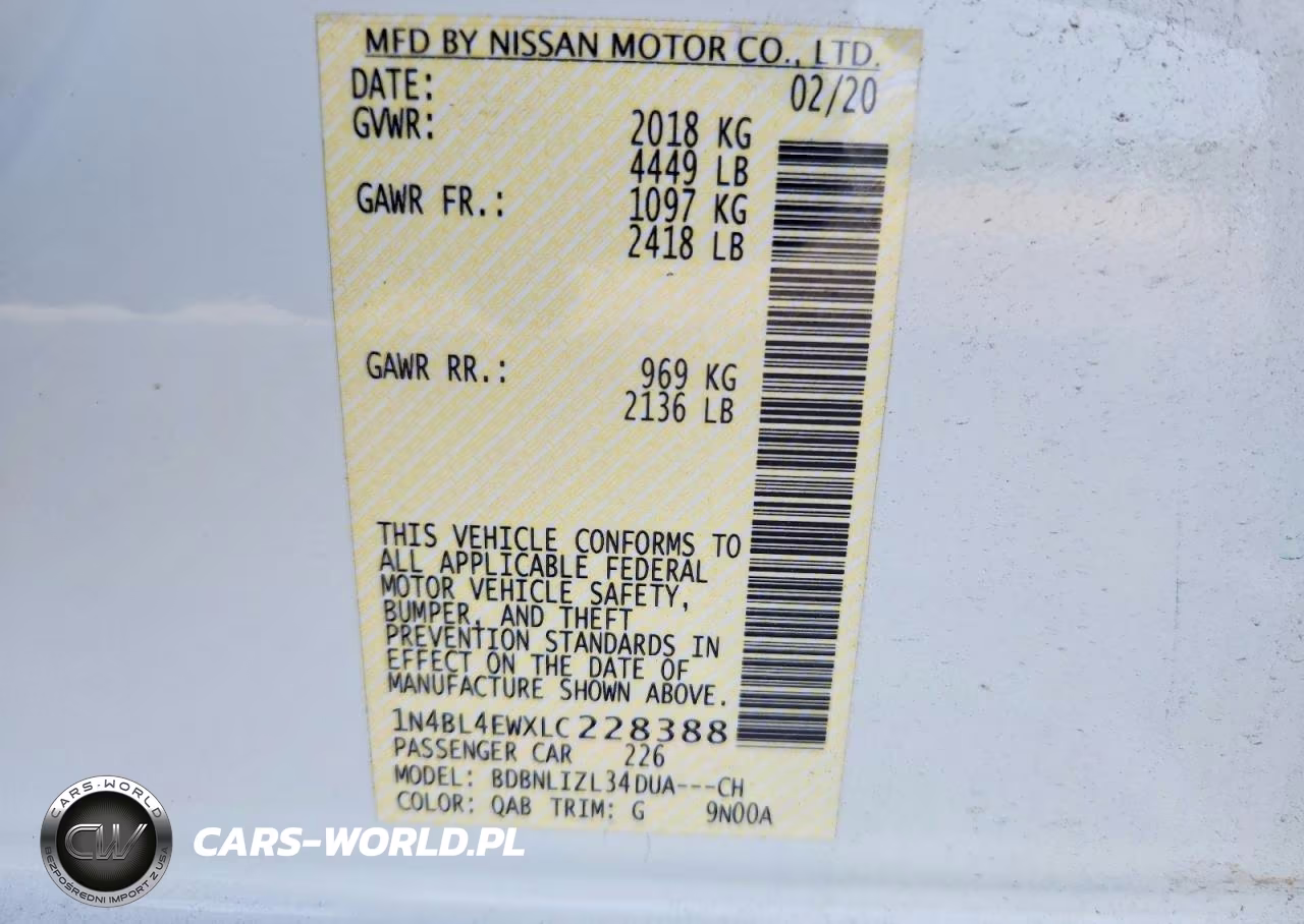 2020 Nissan Altima Sl VIN:1N4BL4EWXLC228388 - 13