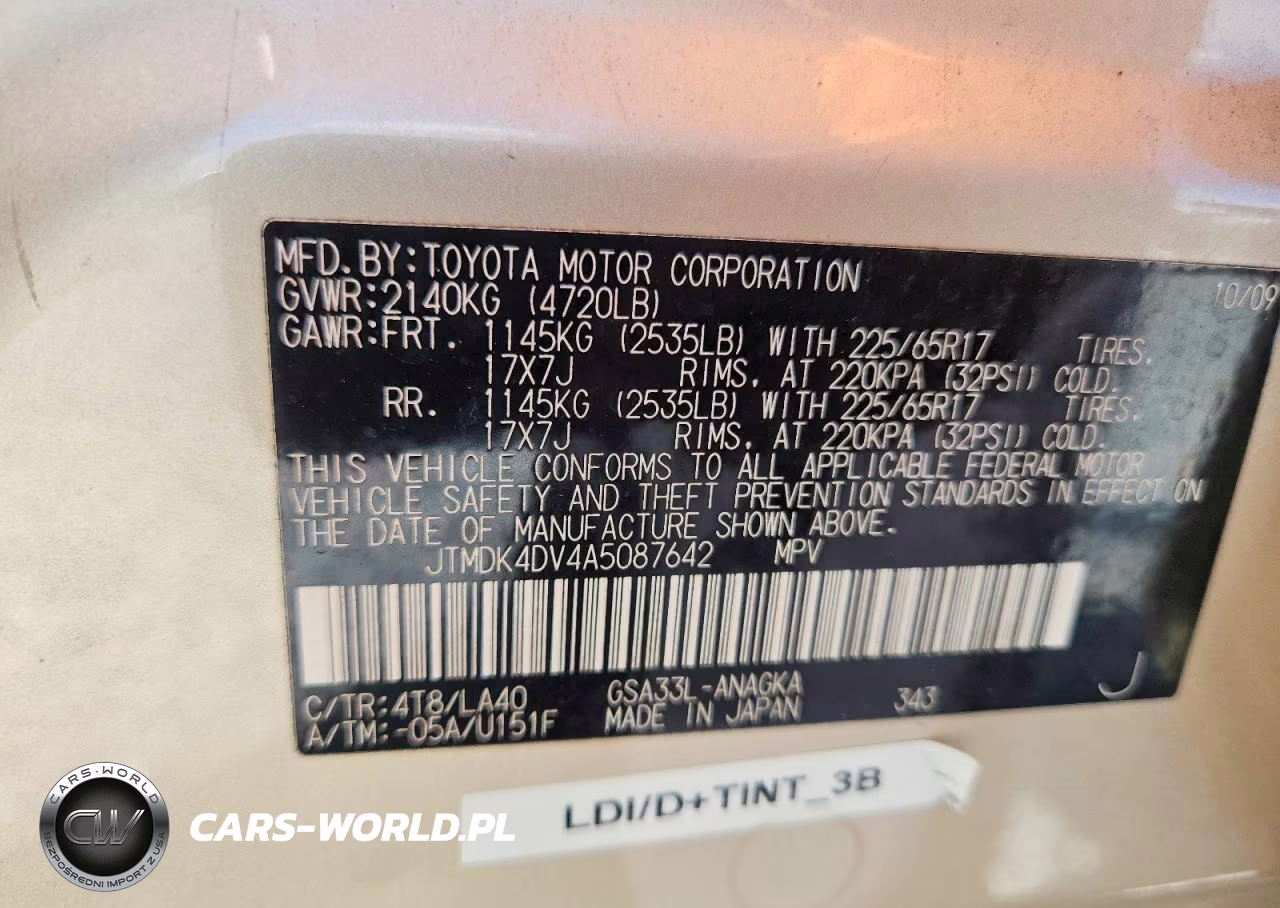 2010 Toyota Rav4 Limited VIN:JTMDK4DV4A5087642 - 13