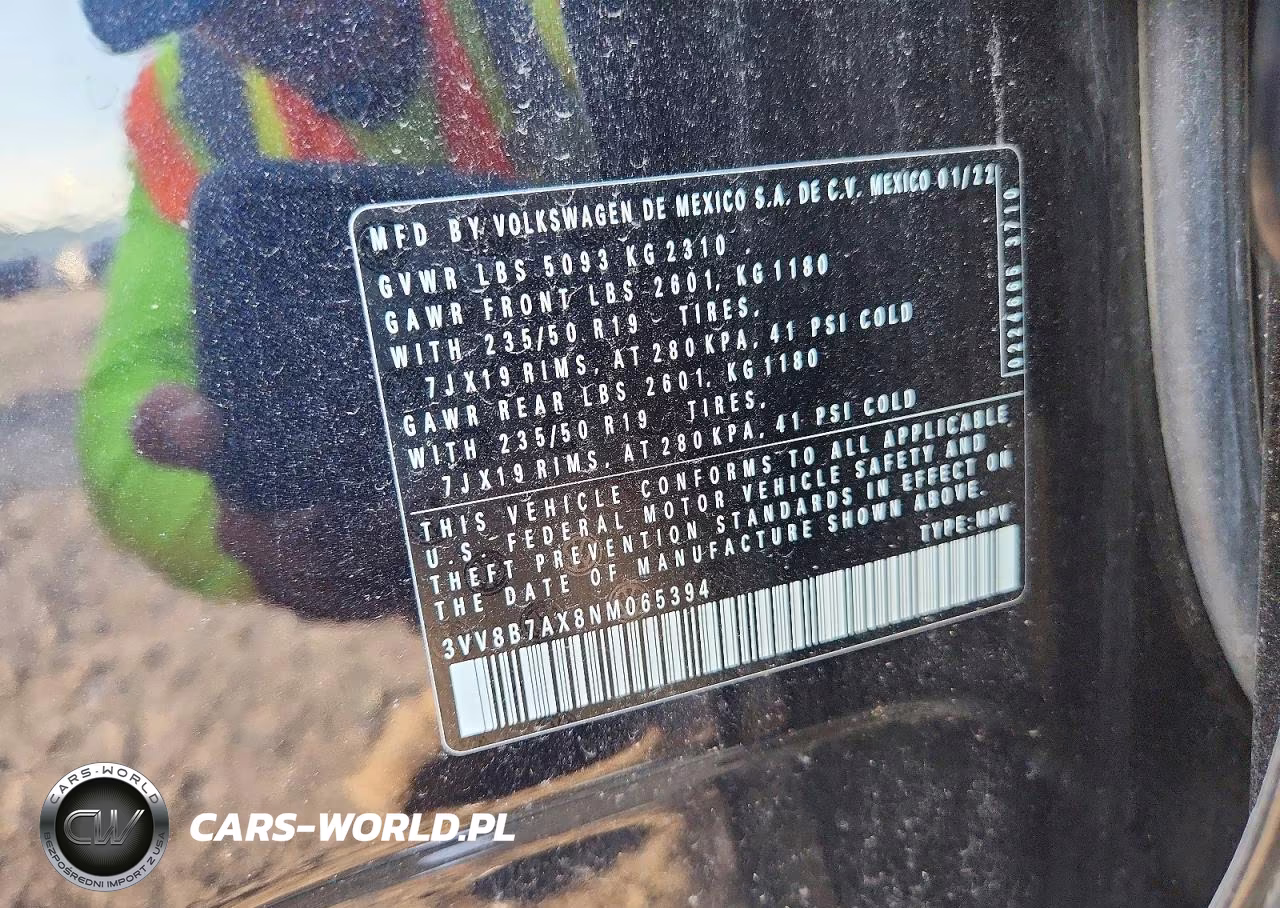 2022 Volkswagen Tiguan Se R-Line Black VIN:3VV8B7AX8NM065394 - 13