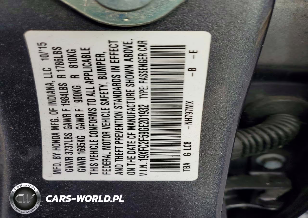 2016 Honda Civic Lx VIN:19XFC2F59GE201932 - 12