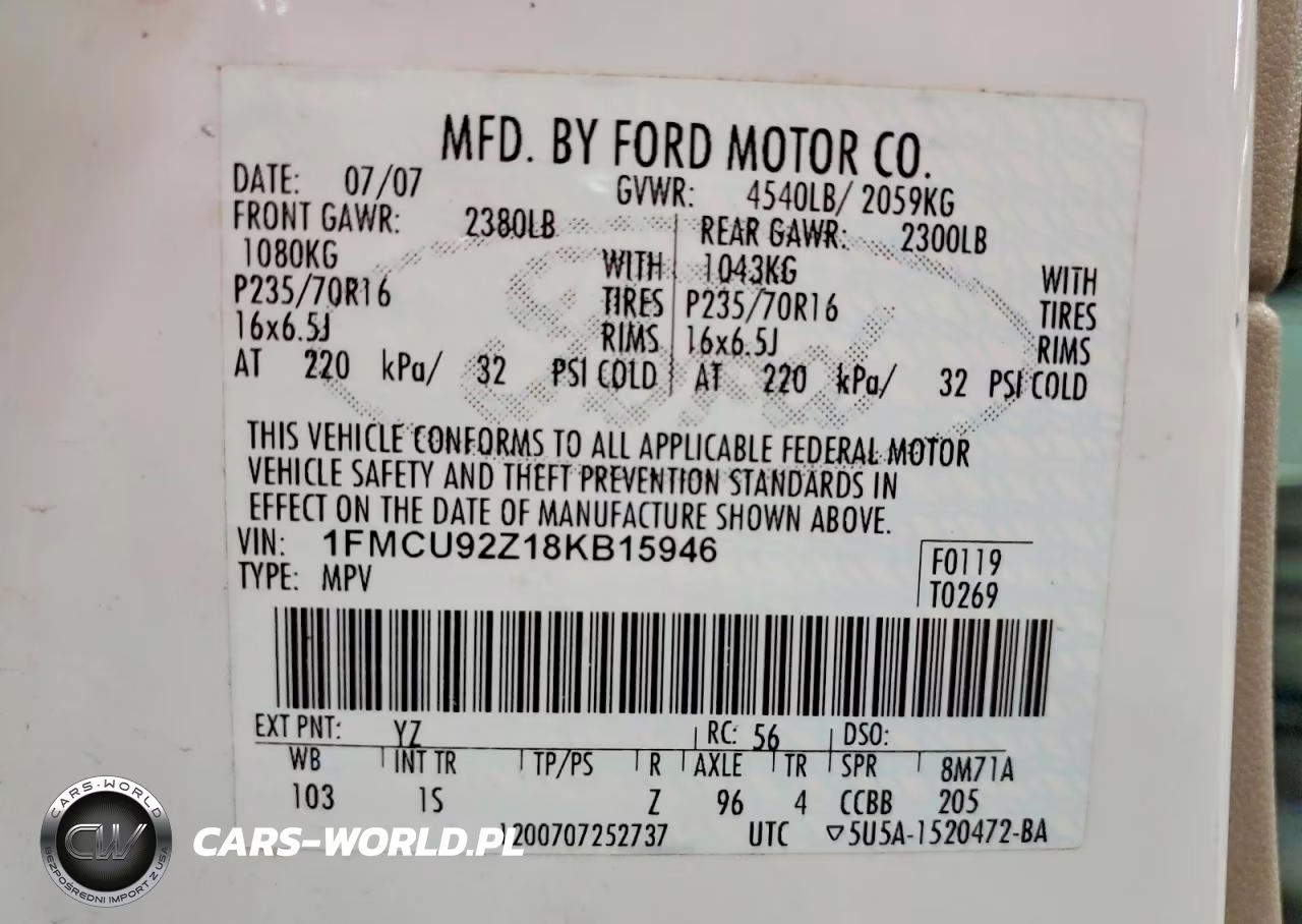 2008 Ford Escape Xls VIN:1FMCU92Z18KB15946 - 13