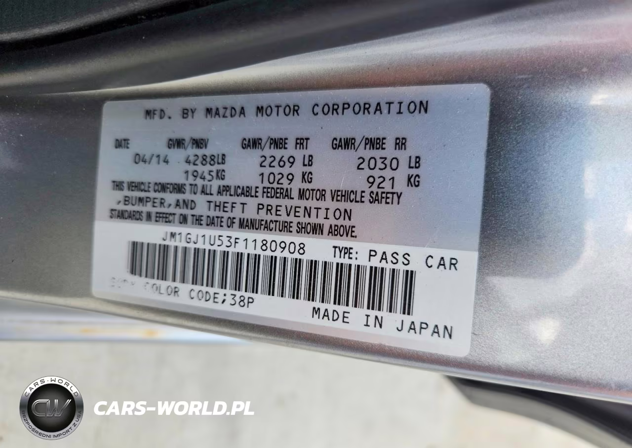 2015 Mazda 6 Sport VIN:JM1GJ1U53F1180908 - 12