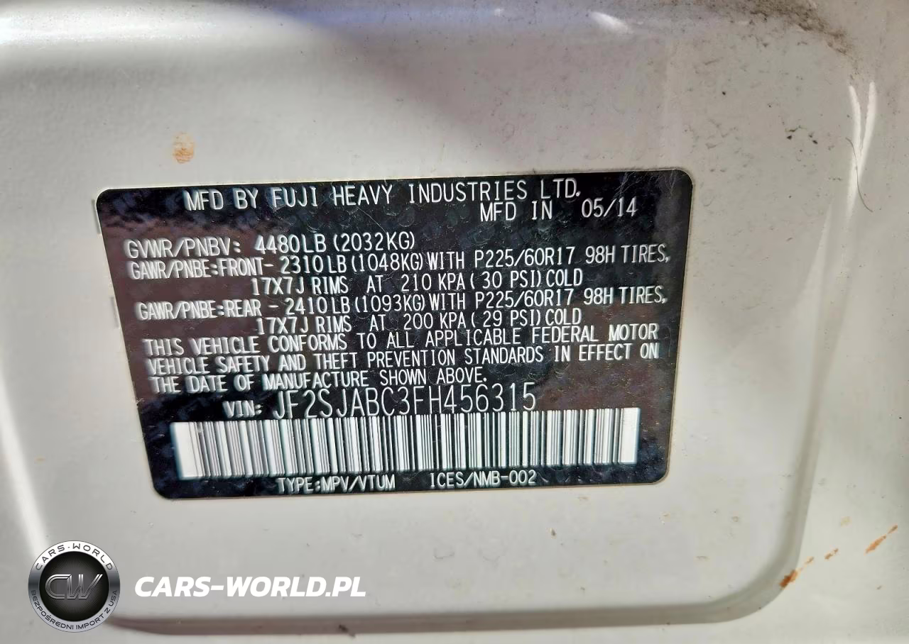 2015 Subaru Forester 2.5I VIN:JF2SJABC3FH456315 - 13
