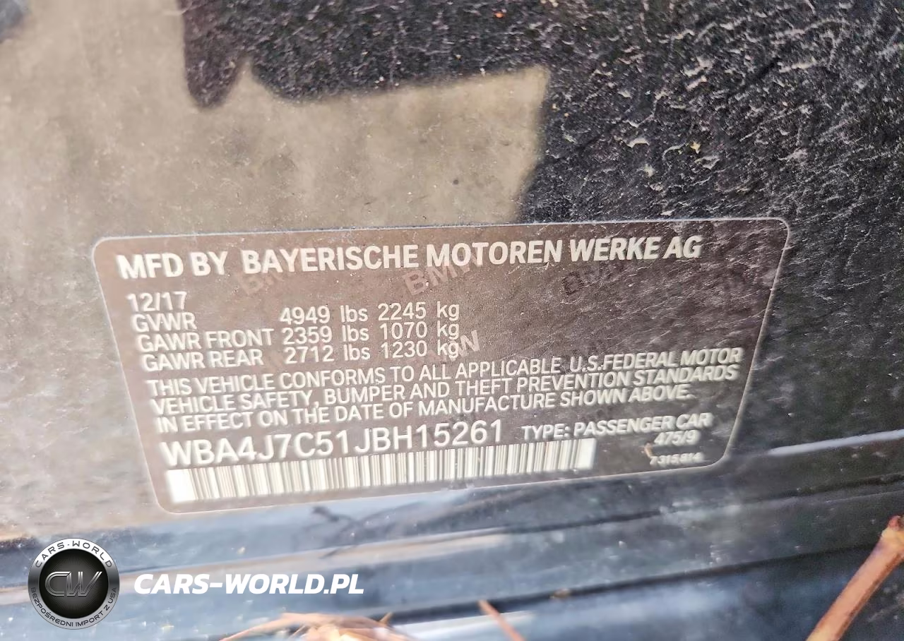 2018 BMW 440Xi Gran Coupe VIN:WBA4J7C51JBH15261 - 12