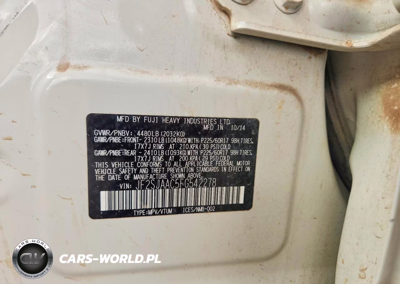 2015 Subaru Forester 2.5I VIN:JF2SJAAC5FG542278 - 13