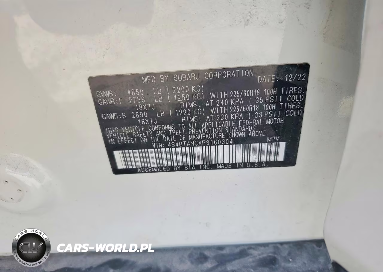 2023 Subaru Outback Limited VIN:4S4BTANCXP3160304 - 13