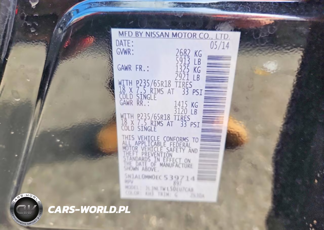 2014 Infiniti Qx60 Base VIN:5N1AL0MM0EC539714 - 14
