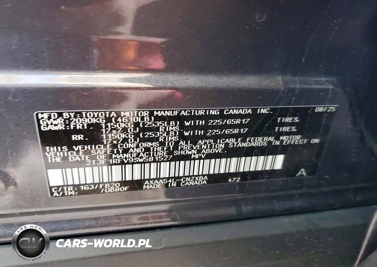 2025 Toyota Rav4 Le VIN:2T3F1RFV9SW581527 - 14