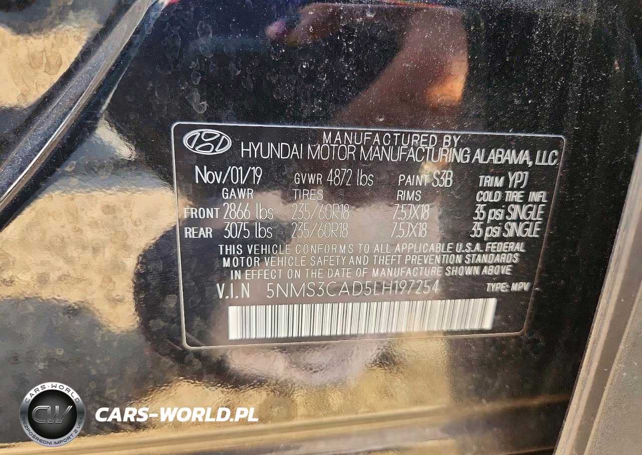2020 Hyundai Santa Fe Sel VIN:5NMS3CAD5LH197254 - 12