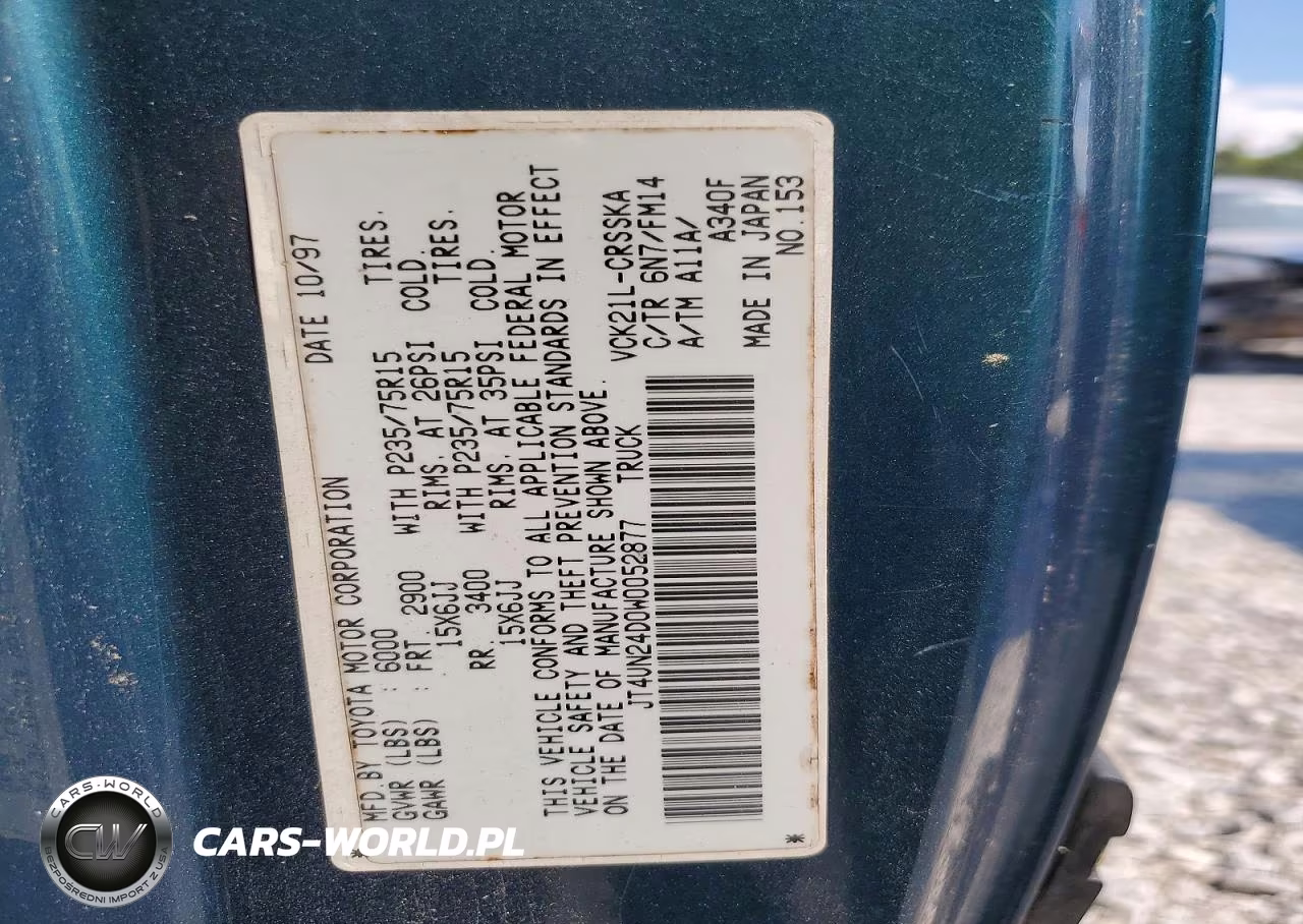 1998 Toyota T100 Sr5 VIN:JT4UN24D0W0052877 - 13